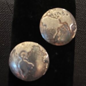 Pierced Oversized Sterling Silver Earrings